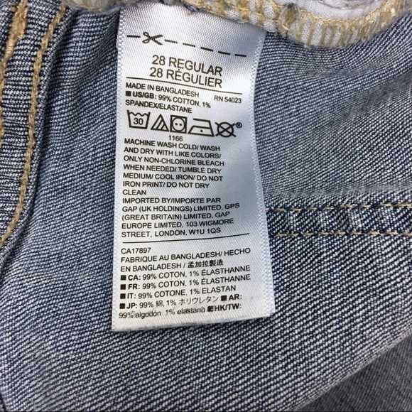 GAP Jeans Straight Medium Indigo Wash Stretch Denim Mid Rise Size 28 Regular - Picture 8 of 13